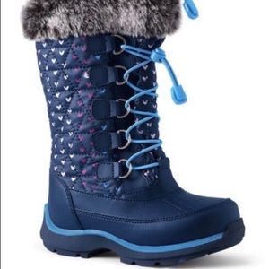 Girl 7 youth Woman size 9 Lands End Snow Boots New